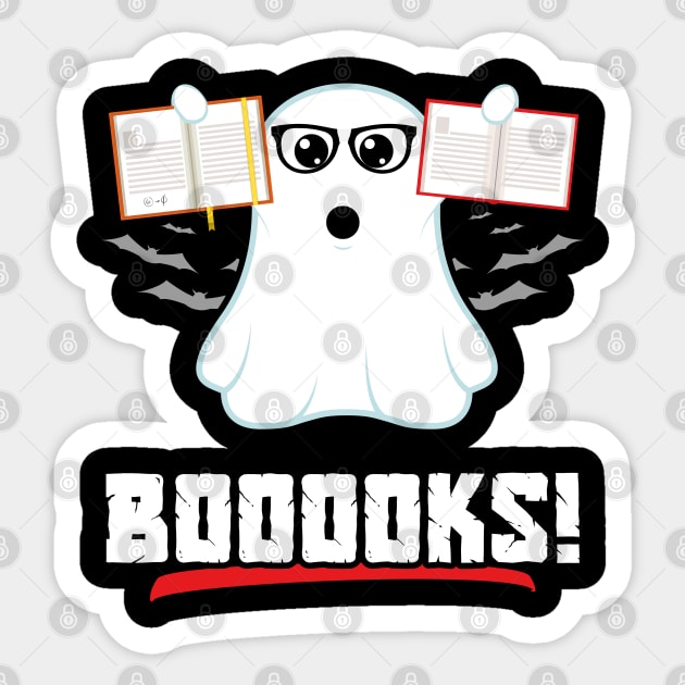 Booooks Boo Ghost Reading Book Library Funny Halloween Sticker by trendingoriginals